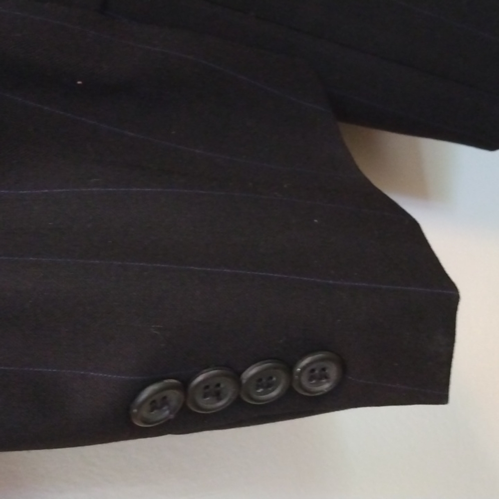 Hart Schaffner Marx Gold Trumpeter Black + Blue Pinstripe Suit 41R - Picture 6 of 13